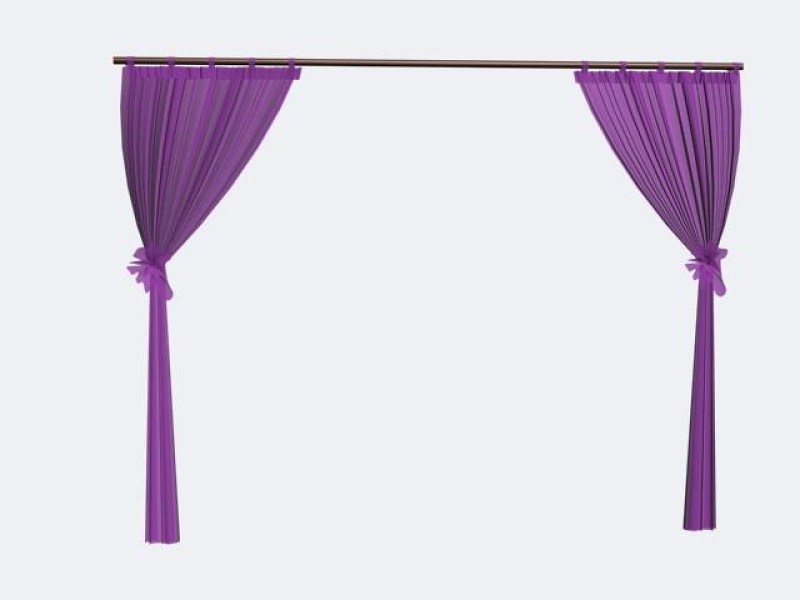 3d 3dmax 紫色窗帘 半透明 模型