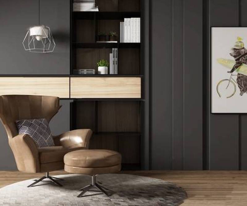 现代休闲沙发书柜组合3D模型下载 现代休闲沙发书柜组合3D模型下载