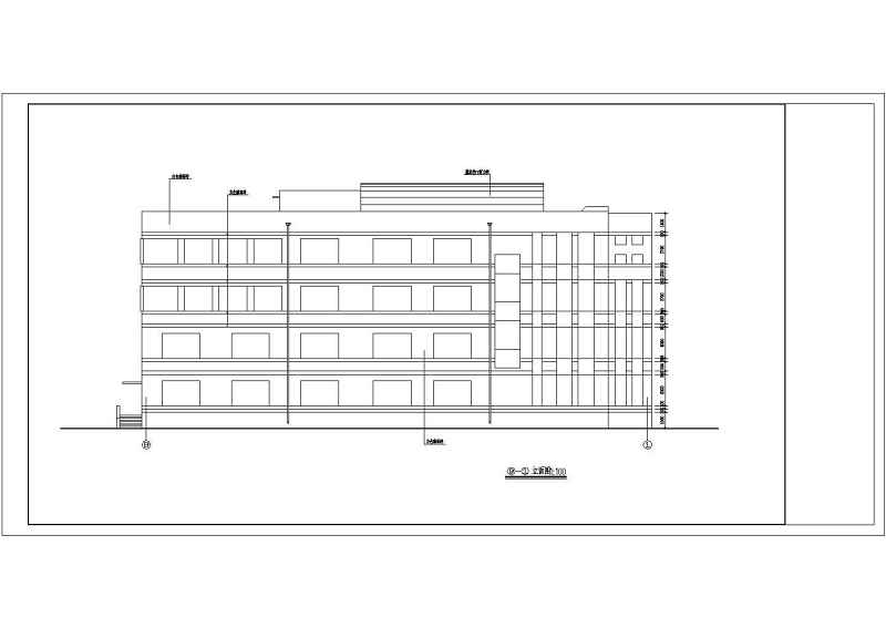 某大学局部五楼框架结构图书馆建筑设计施工图