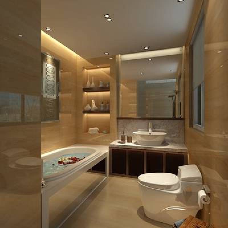 现代家居卫生间 白色洗面盆 白色马桶 浴室柜3D模型下载 现代家居卫生间 白色洗面盆 白色马桶 浴室柜3D模型下载