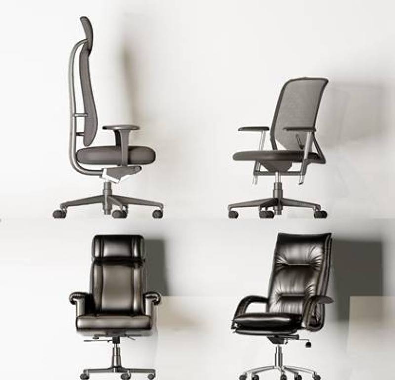 现代皮革布艺办公椅组合3D模型下载 现代皮革布艺办公椅组合3D模型下载