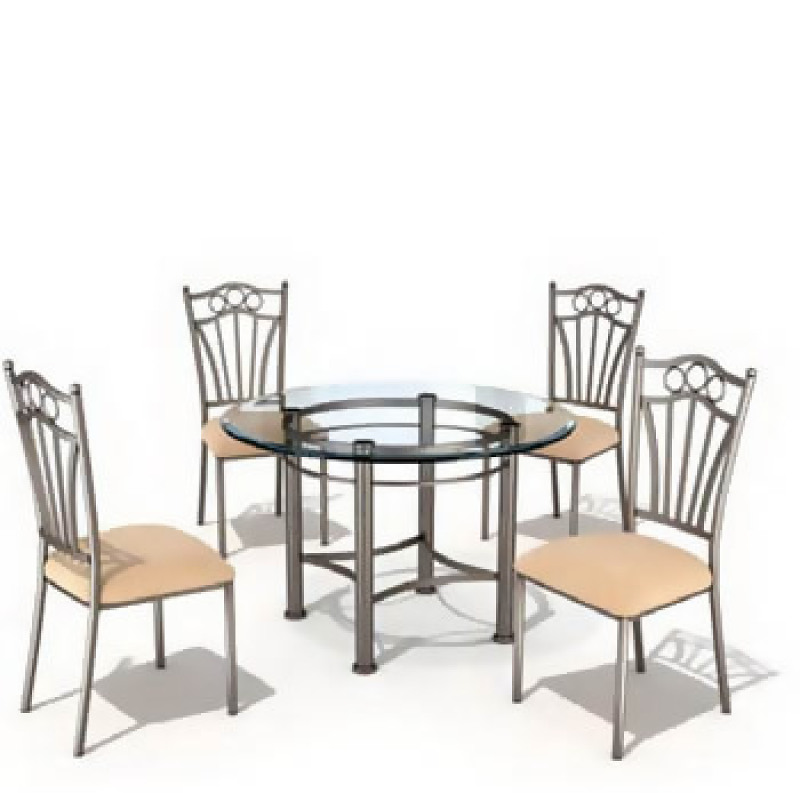 32-餐馆餐厅桌椅组合3DMAX模型素材（带材质）