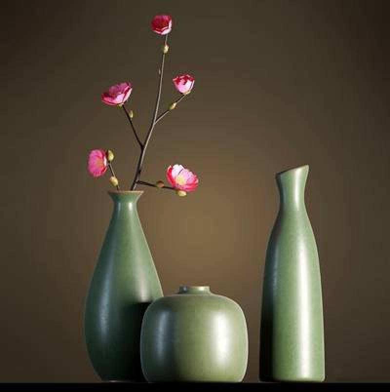 新中式花瓶插花组合3D模型下载 新中式花瓶插花组合3D模型下载