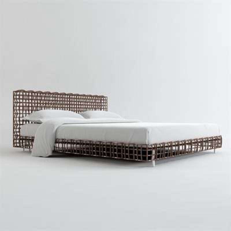 现代白色布艺编织单人床3D模型下载 现代白色布艺编织单人床3D模型下载