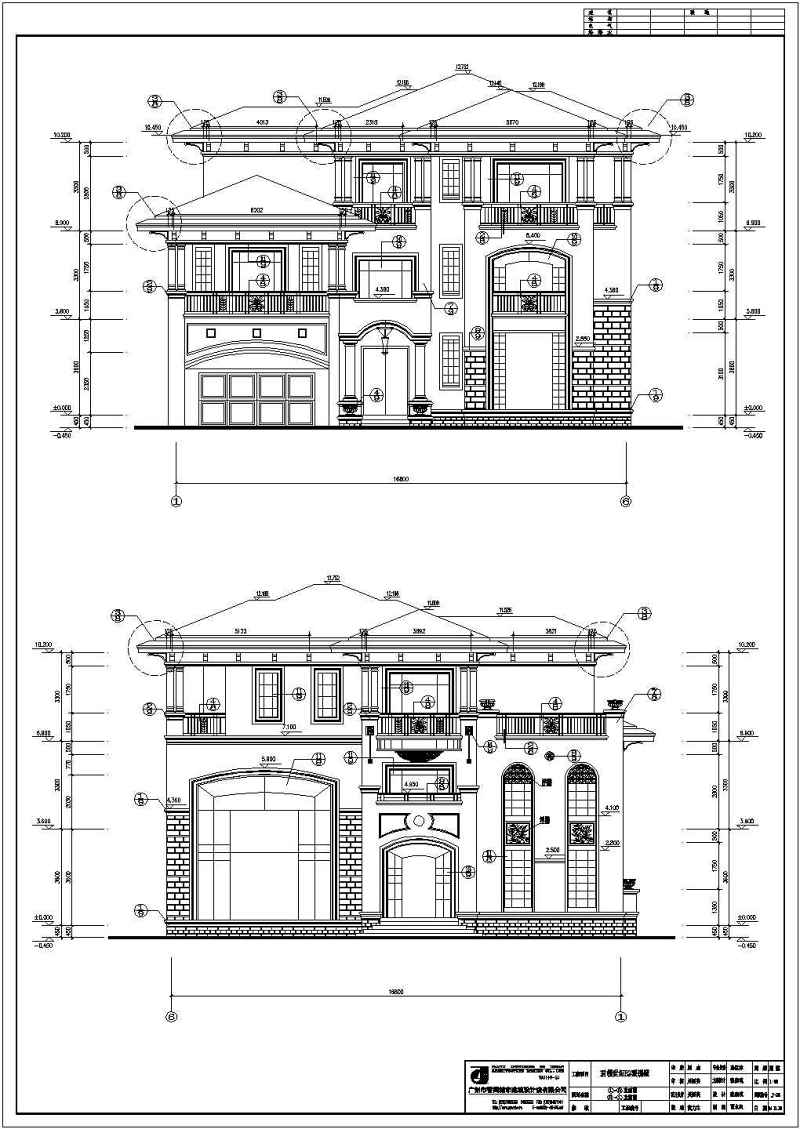 某小区E2型别墅建筑设计图