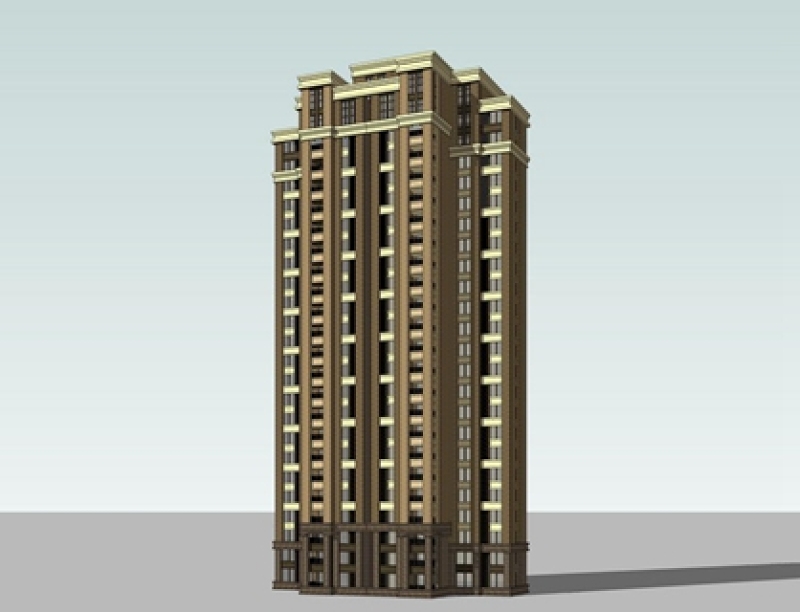 新古典风格高层住宅SU模型下载 新古典风格高层住宅SU模型下载
