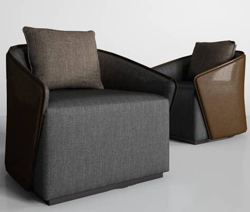 现代休闲皮革单人沙发3d模型下载 现代休闲皮革单人沙发3d模型下载