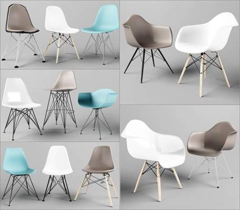 北欧皮革单椅组合3D模型下载 北欧皮革单椅组合3D模型下载