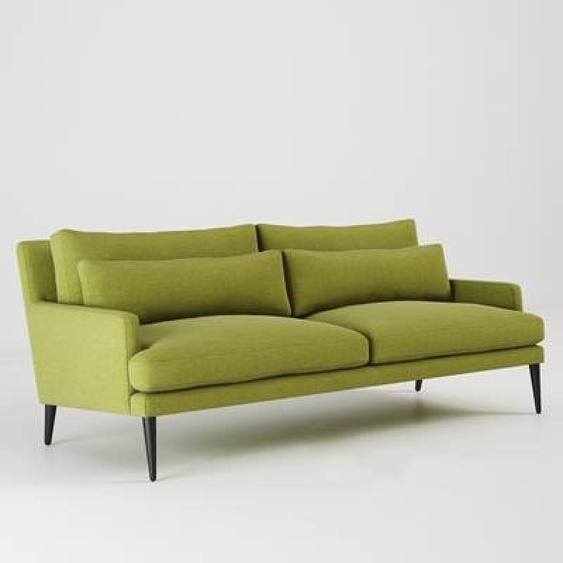 现代绿色布艺双人沙发3D模型下载 现代绿色布艺双人沙发3D模型下载