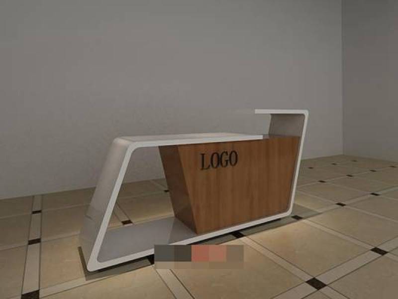 现代棕色木艺前台桌3D模型下载 现代棕色木艺前台桌3D模型下载
