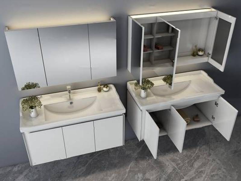 现代台盆浴室柜组合3D模型下载 现代台盆浴室柜组合3D模型下载