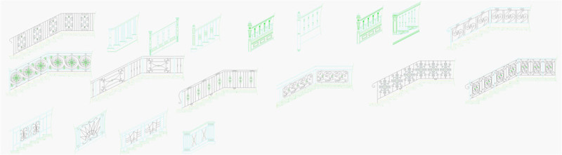 楼梯护栏CAD素材平面素材