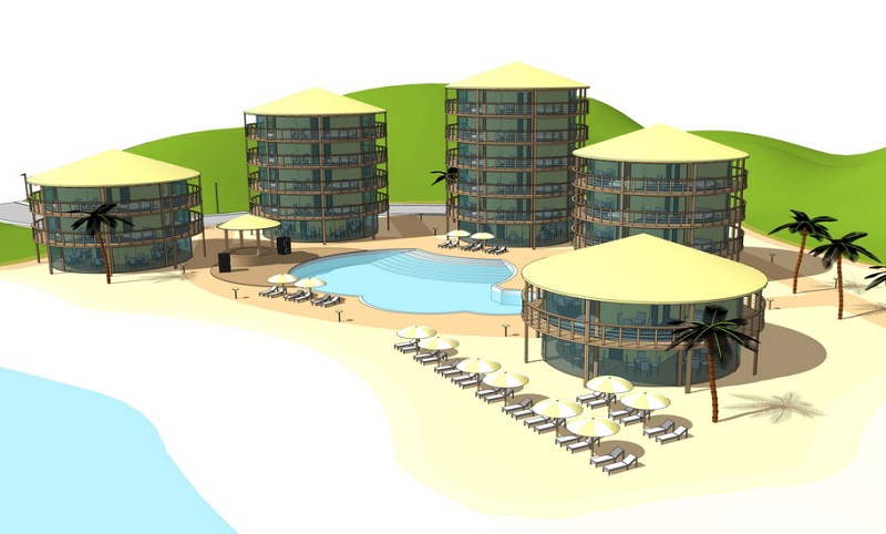 沙滩酒店SU模型下载 沙滩酒店SU模型下载