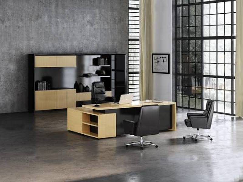现代办公桌班台书柜3D模型下载 现代办公桌班台书柜3D模型下载