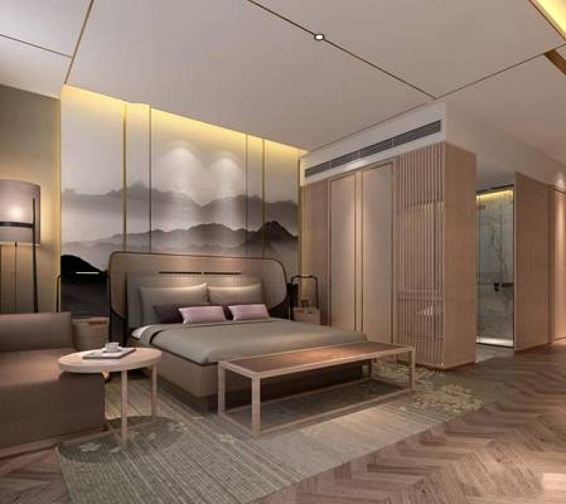 新中式酒店客房套房3D模型下载 新中式酒店客房套房3D模型下载