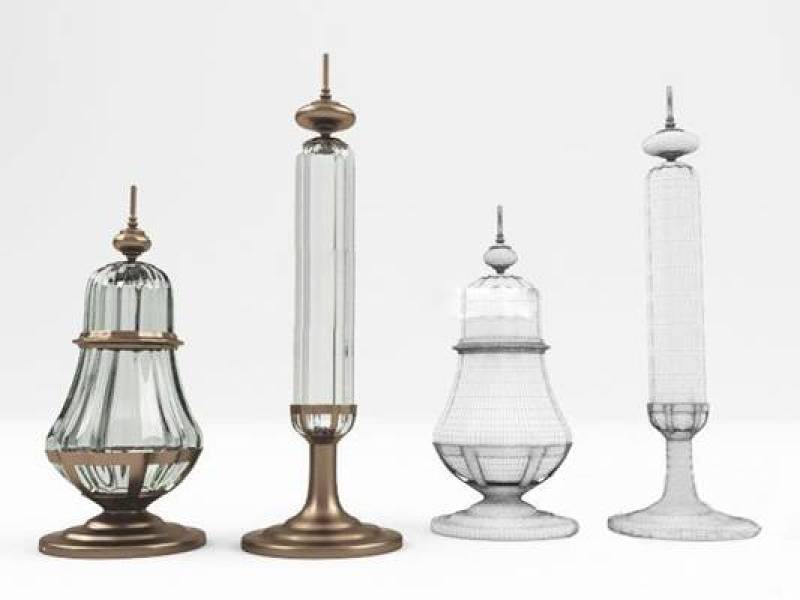 欧式玻璃装饰瓶摆件组合3D模型下载 欧式玻璃装饰瓶摆件组合3D模型下载
