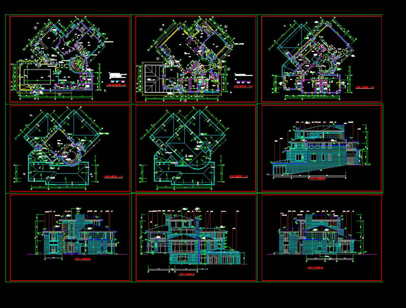 北京某经典别墅全套施工图CAD图纸