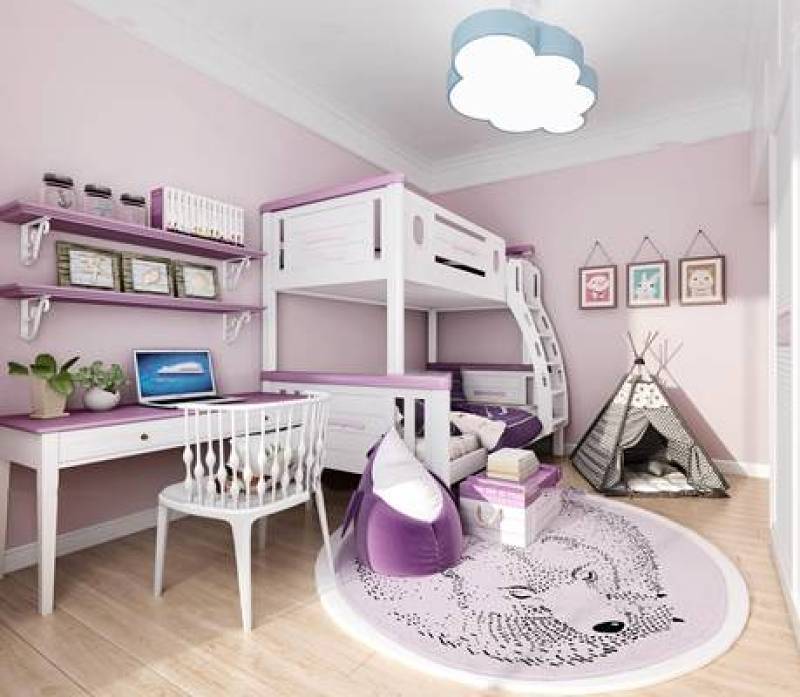 简欧儿童卧室3d模型下载 简欧儿童卧室3d模型下载