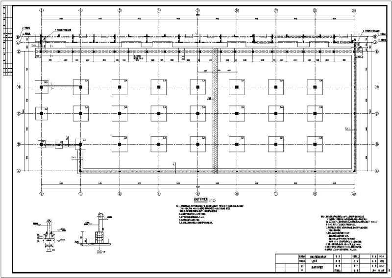 济南单层框架结构地下车库结构施工图