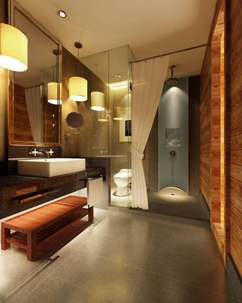 现代家居卫生间 现代长方形木艺浴室柜 白色洗面盆3D模型下载 现代家居卫生间 现代长方形木艺浴室柜 白色洗面盆3D模型下载