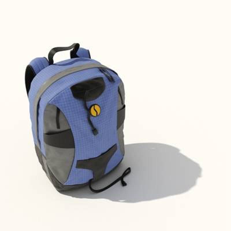 蓝色布艺背包3D模型下载 蓝色布艺背包3D模型下载