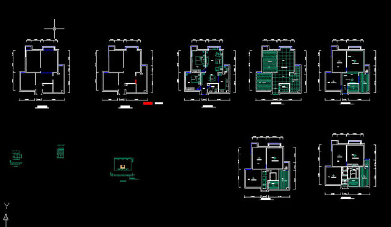 两室两厅一卫CAD设计方案图纸