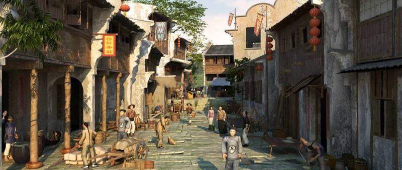 中式古代街道建筑模型 中式古代街道建筑模型