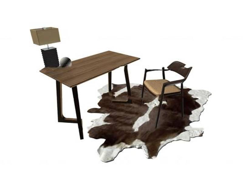 现代实木书桌椅台灯组合3D模型下载 现代实木书桌椅台灯组合3D模型下载