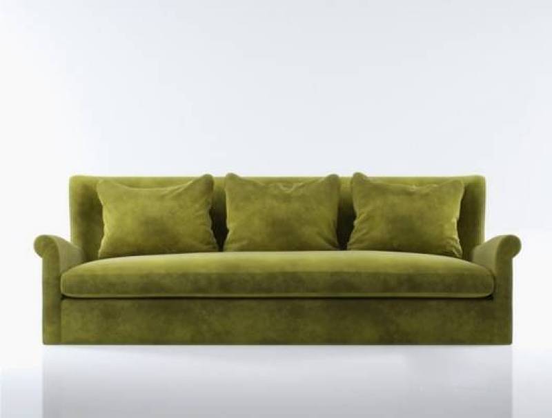 美式简约绿色布艺三人沙发3D模型下载 美式简约绿色布艺三人沙发3D模型下载