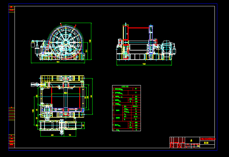 JM3.5绞车总装图CAD图纸