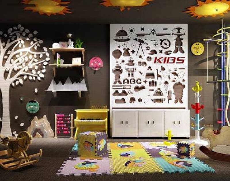 现代儿童玩具边柜组合3d模型下载 现代儿童玩具边柜组合3d模型下载