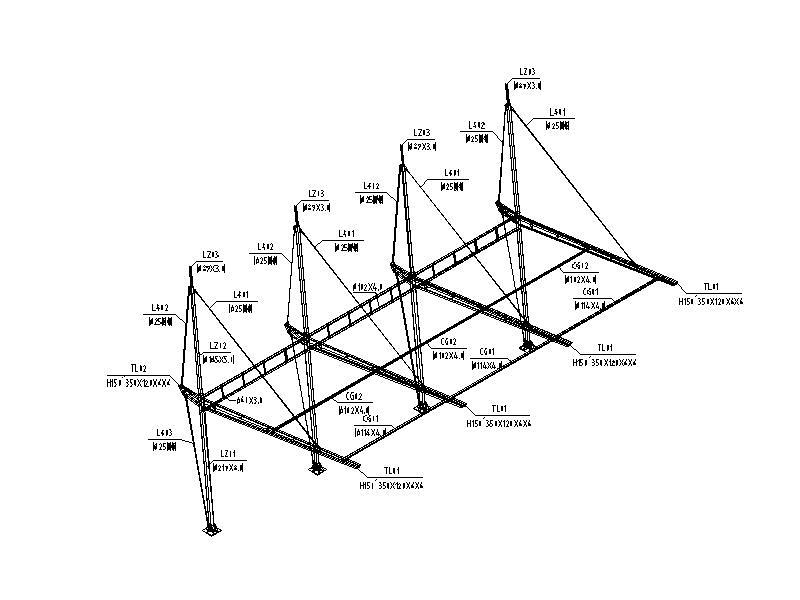 车棚膜结构施工图（2014，图纸齐全）