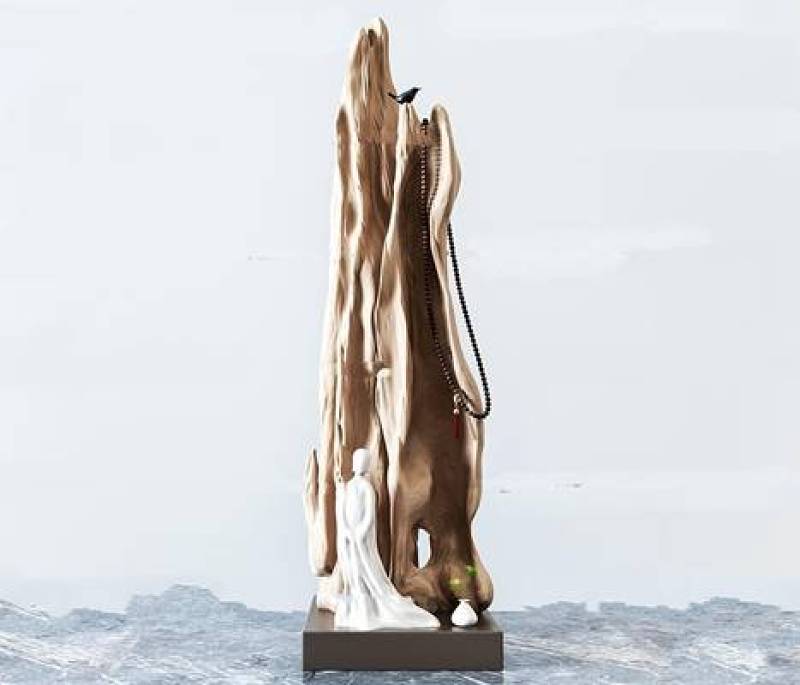 中式人物枯木雕塑摆件3D模型下载 中式人物枯木雕塑摆件3D模型下载