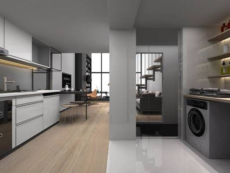 现代简约复式公寓客厅餐厅卧室空间3D模型下载 现代简约复式公寓客厅餐厅卧室空间3D模型下载