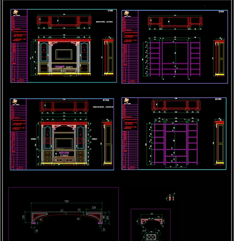 实木橱柜CAD图库橱柜设计素材