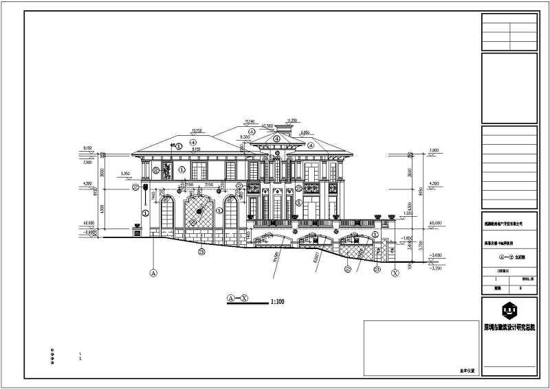 某地三层A型别墅建筑设计图（全套）
