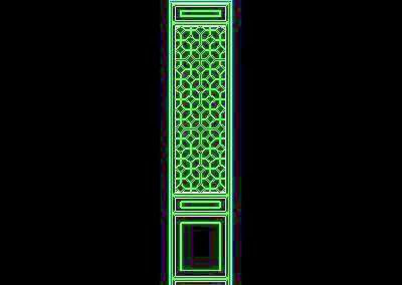 中式隔扇门-cad门图块素材2