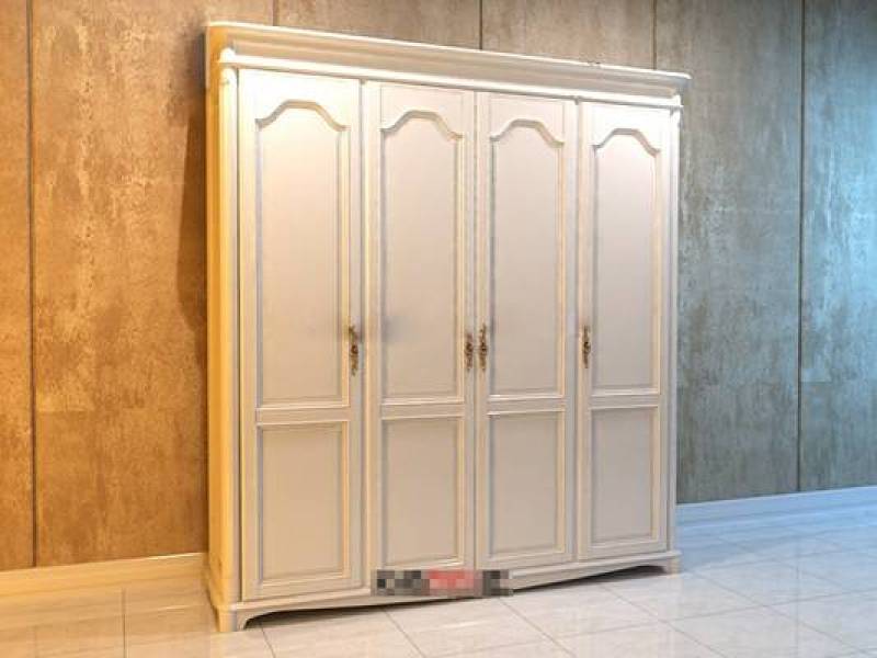 欧式简约白色木艺衣柜3D模型下载 欧式简约白色木艺衣柜3D模型下载