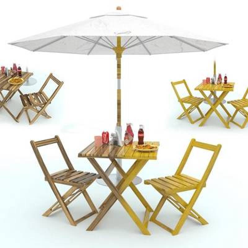 现代户外餐桌椅遮阳伞组合3D模型下载下载 现代户外餐桌椅遮阳伞组合3D模型下载下载