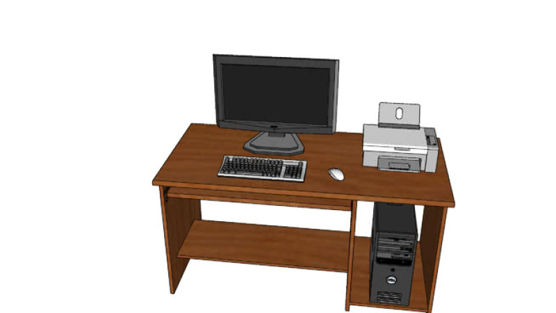带屏幕、打印机、键盘和鼠标的电脑桌 书桌 电脑 写字台 桌子 家具 SU模型下载 带屏幕、打印机、键盘和鼠标的电脑桌 书桌 电脑 写字台 桌子 家具 SU模型下载