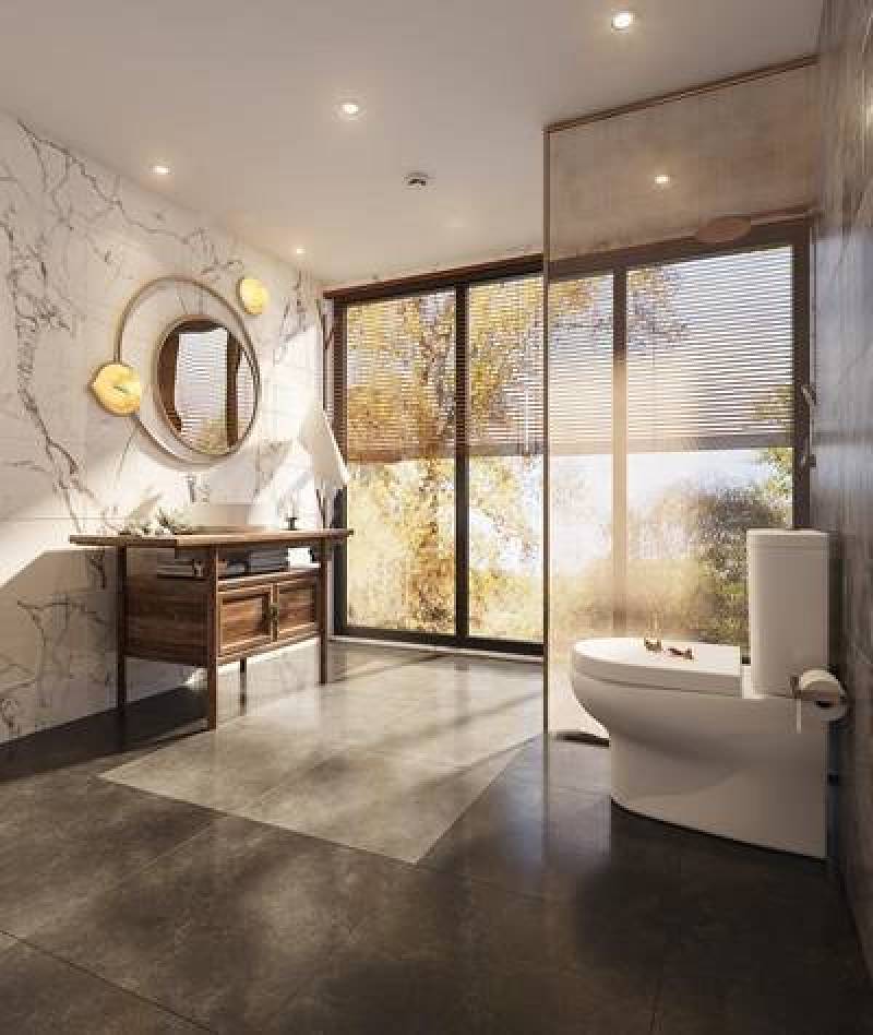 新中式浴室卫生间3D模型下载 新中式浴室卫生间3D模型下载