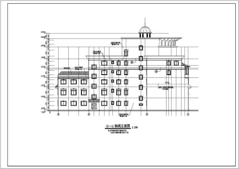 滨江新区新桥村小区会所建筑设计CAD图纸