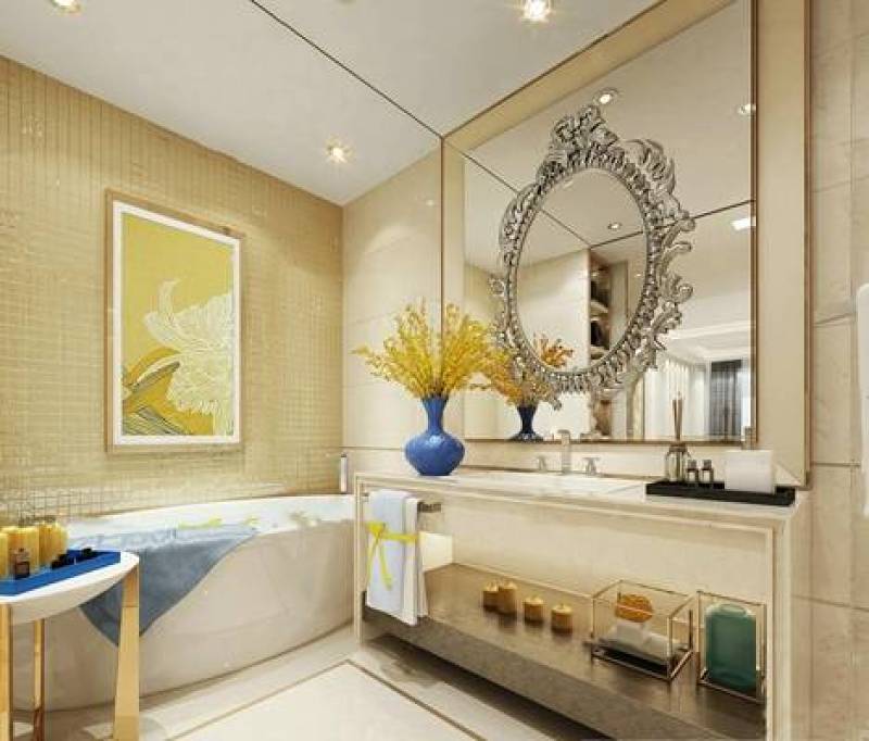 现代洗手台浴缸组合3D模型下载 现代洗手台浴缸组合3D模型下载
