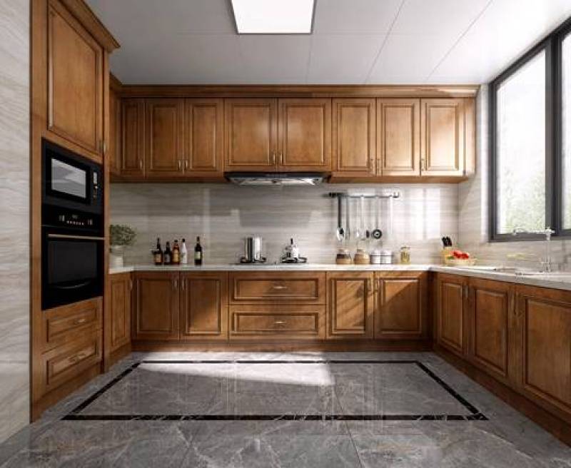美式厨房橱柜3D模型下载 美式厨房橱柜3D模型下载