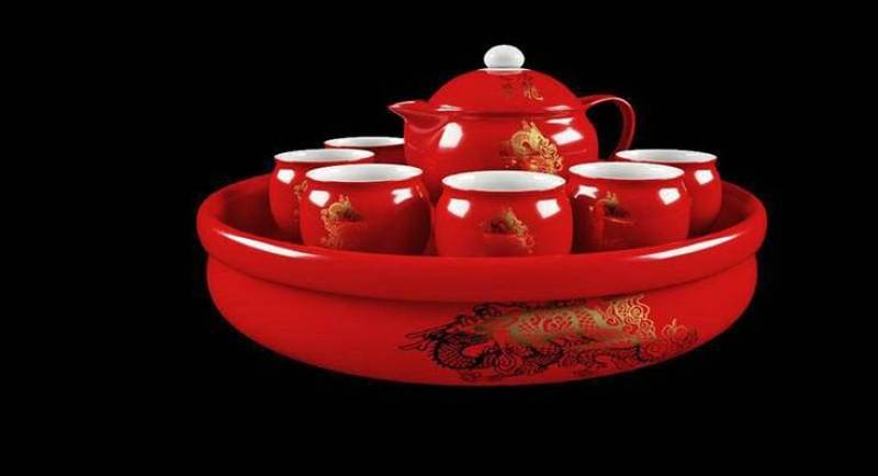 大红色金龙纹理整套茶具3D模型 茶杯 茶壶 茶具下载 大红色金龙纹理整套茶具3D模型 茶杯 茶壶 茶具下载