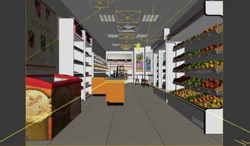 现代超市水果便利店3D模型下载 现代超市水果便利店3D模型下载