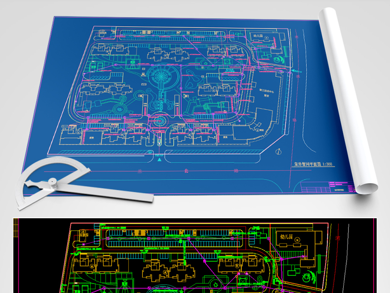 原创小区室外弱电总平面图CAD弱电智能化-版权可商用