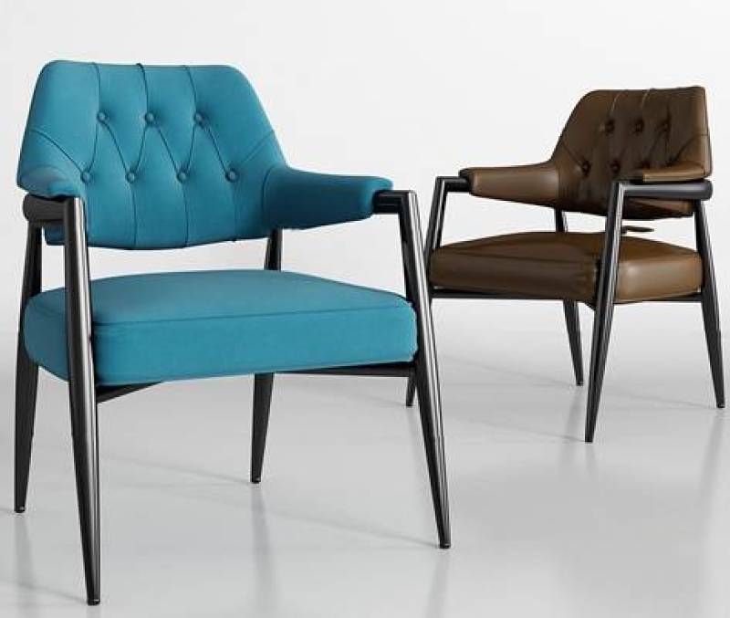 现代布艺皮革单椅组合3D模型下载 现代布艺皮革单椅组合3D模型下载