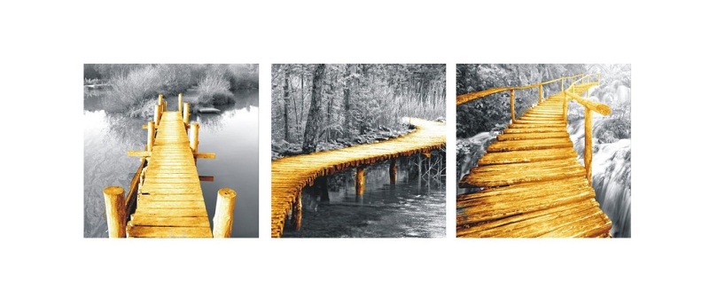 北欧黄金桥--三联画图片