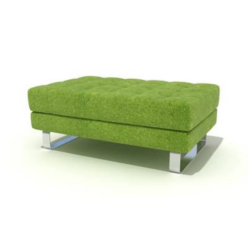 现代绿色长方形布艺沙发凳3D模型下载 现代绿色长方形布艺沙发凳3D模型下载